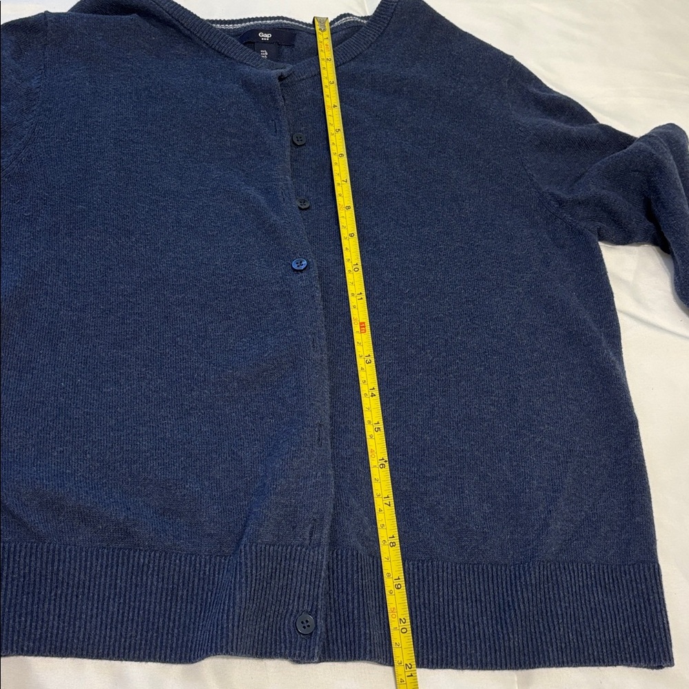GAP Navy Blue 3/4 Length Sleeve Button-Up Cardigan - Picture 3 of 6
